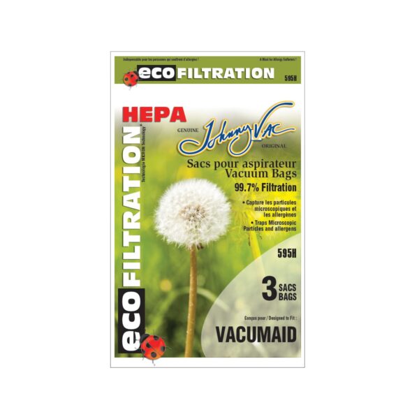 Sac microfiltre HEPA pour aspirateur Vacumaid