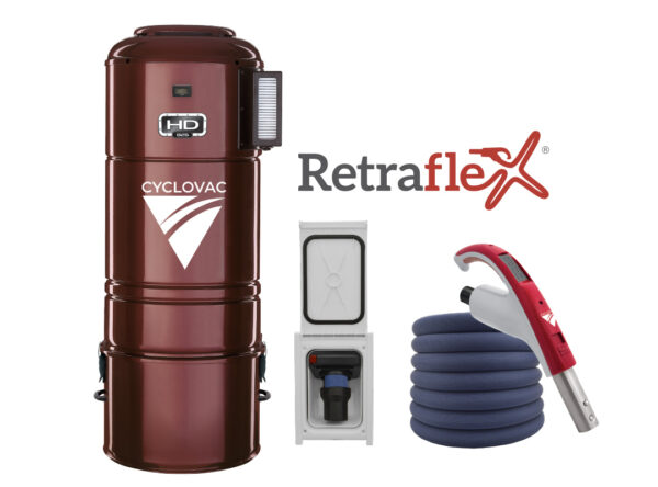 Aspirateur central HD925 hybride avec 1 prise de boyau rétractable Retraflex